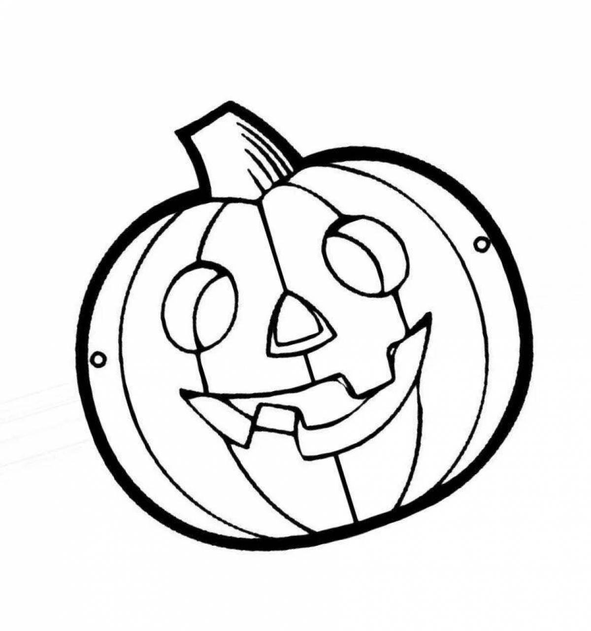 Scary halloween pumpkin coloring page