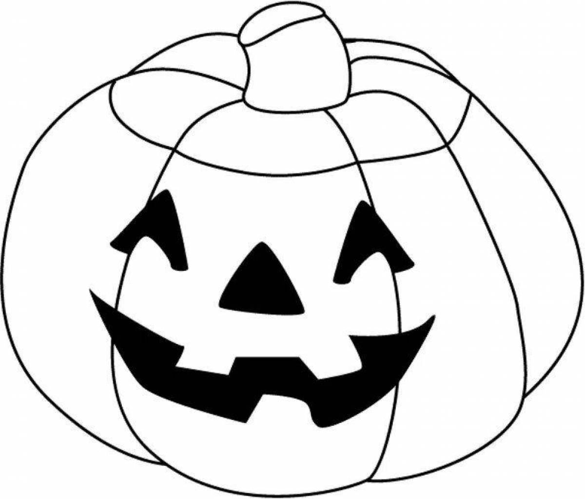 Sinister halloween pumpkin coloring page