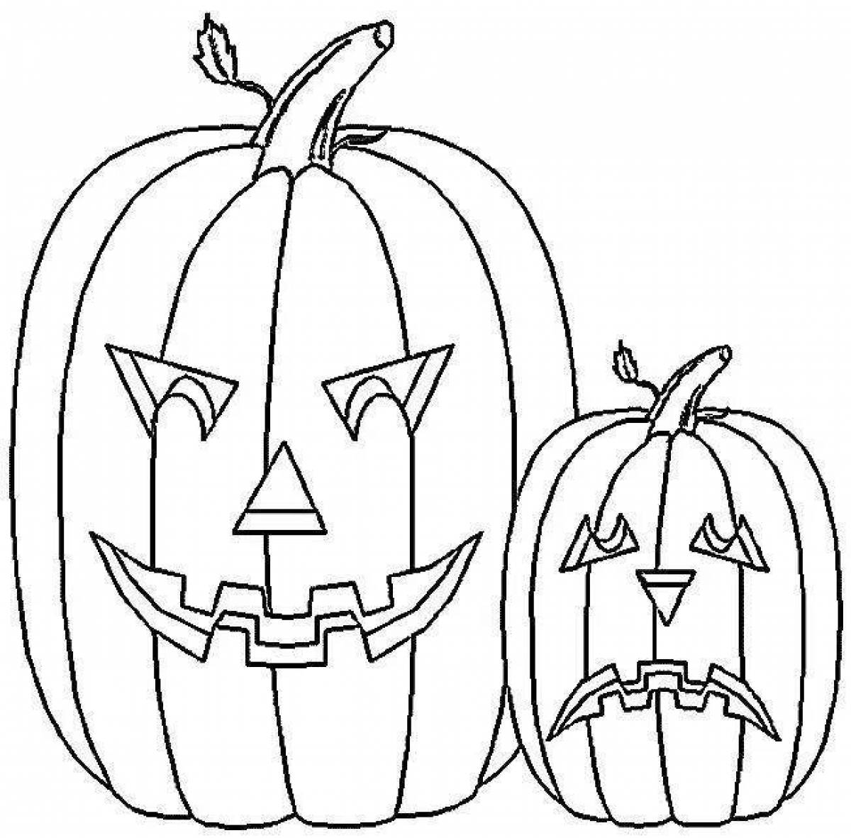 Cooling halloween pumpkin coloring page