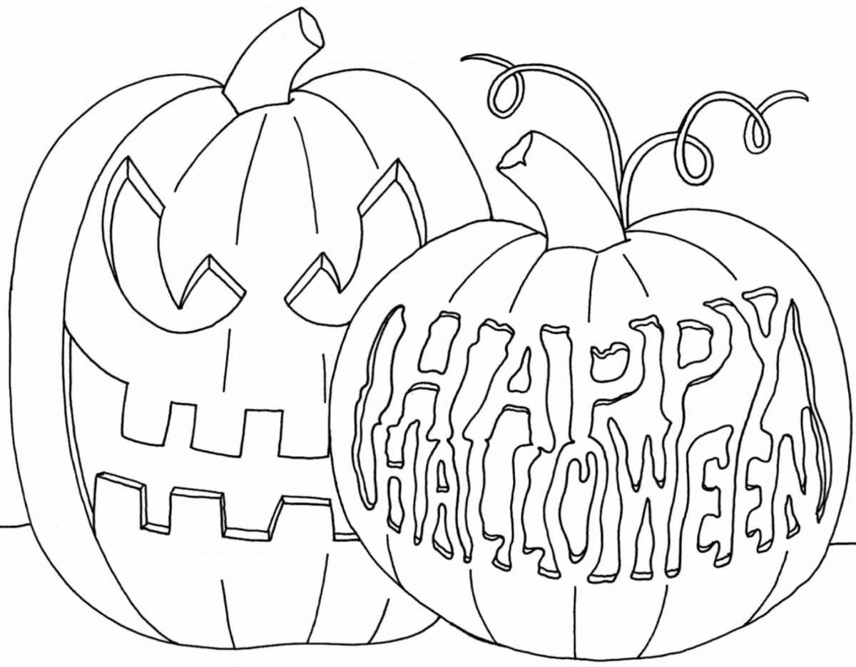 Disgusting halloween pumpkin coloring page