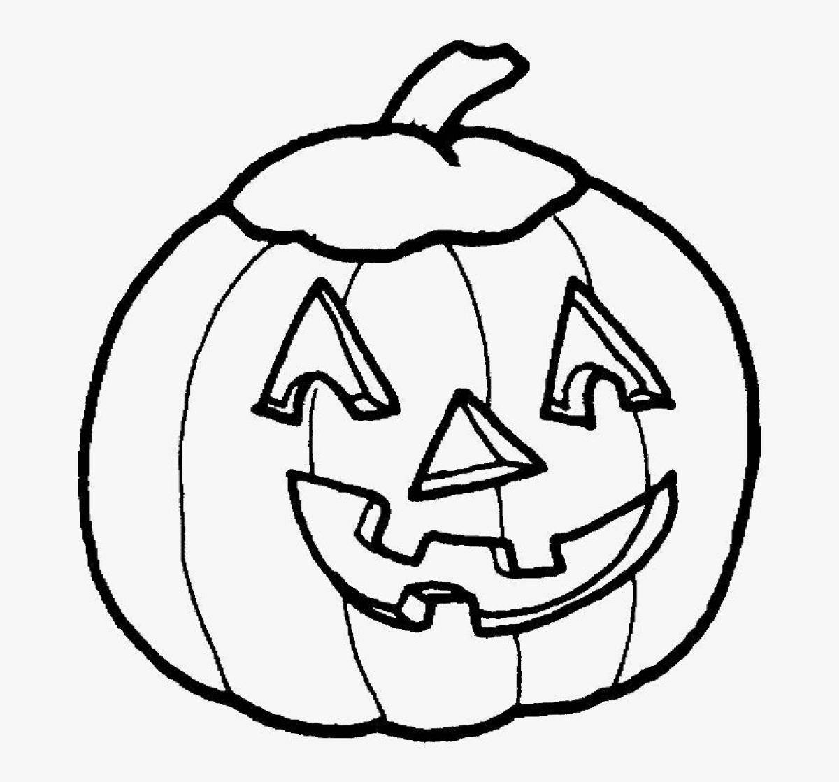 Horrible halloween pumpkin coloring page