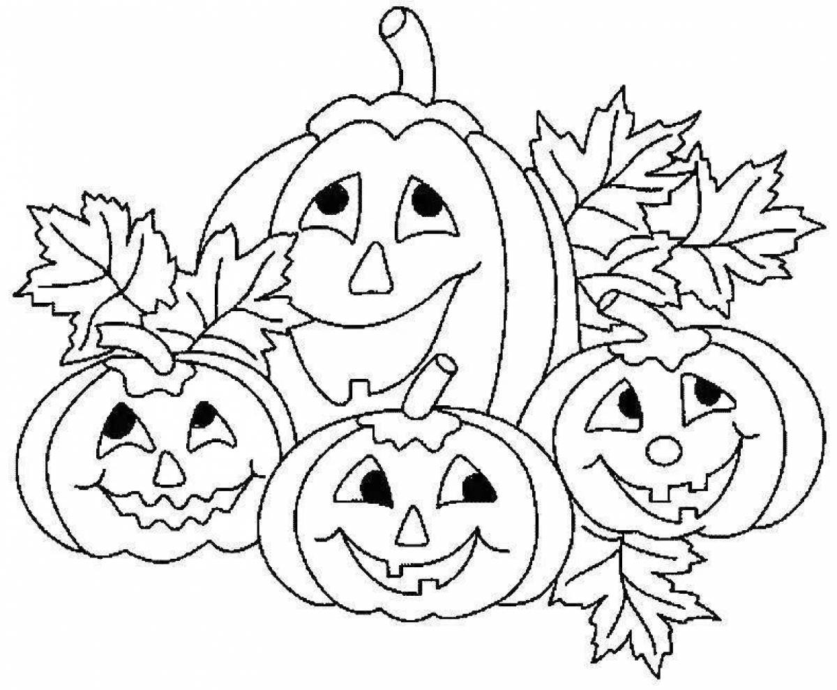 Evil halloween pumpkin coloring page