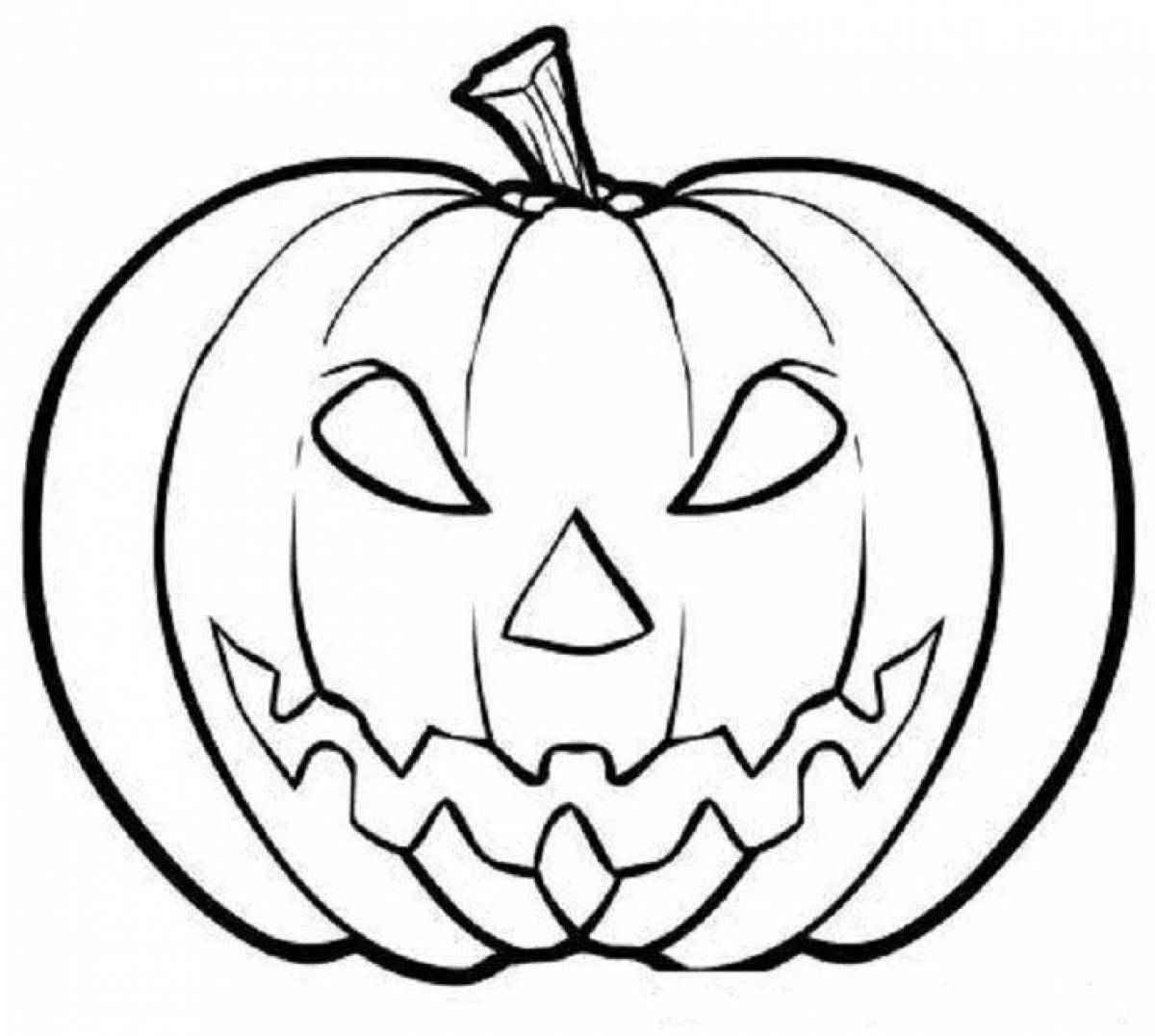 Chilling halloween pumpkin coloring page