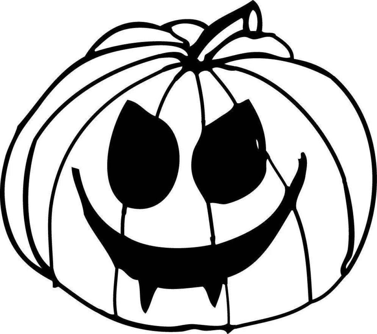 Tempting halloween pumpkin coloring page