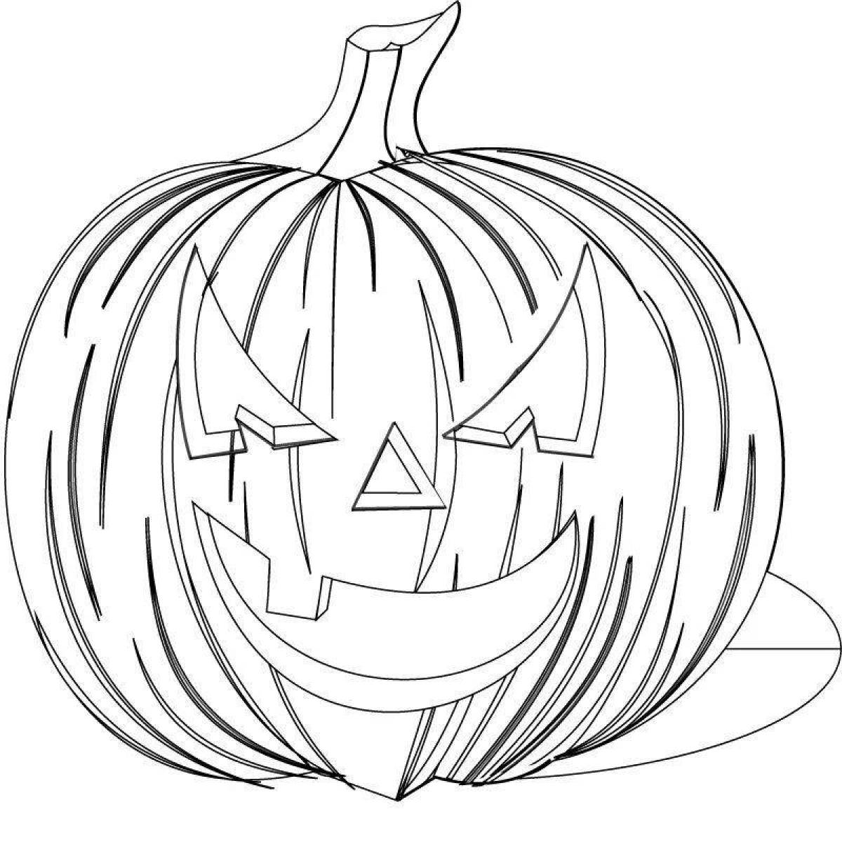 Fun Halloween pumpkin coloring page