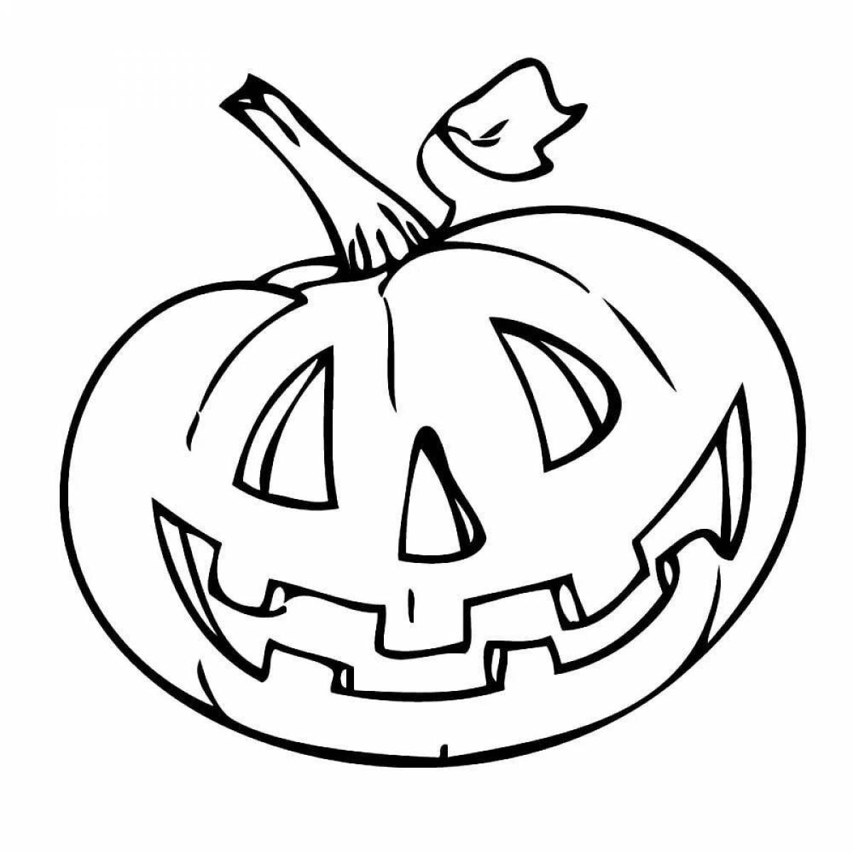 Hypnotic halloween pumpkin coloring page