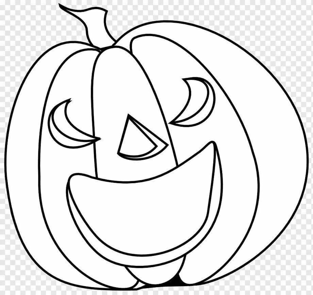 Fascinating halloween pumpkin coloring page