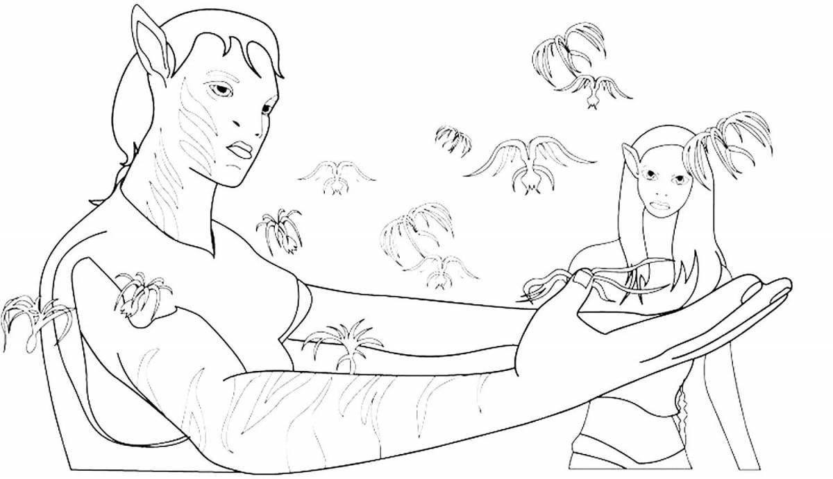 Adorable avatar movie coloring page