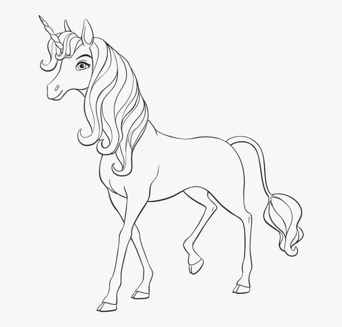 Безупречная раскраска лошадь единорог
