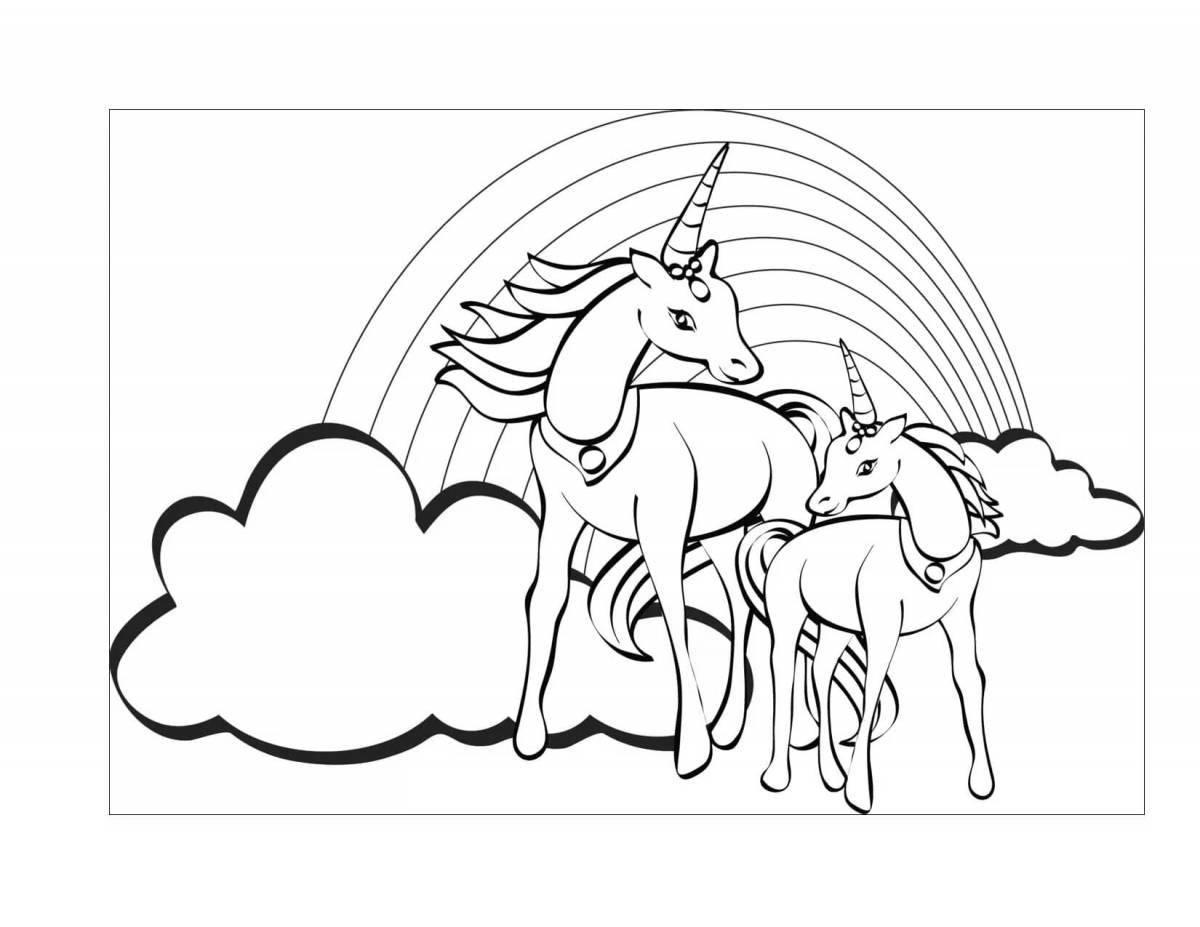 Fairy coloring horse unicorn