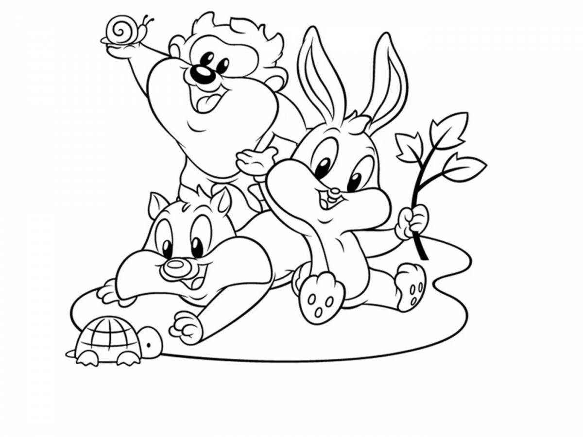 Violent cartoon characters coloring page