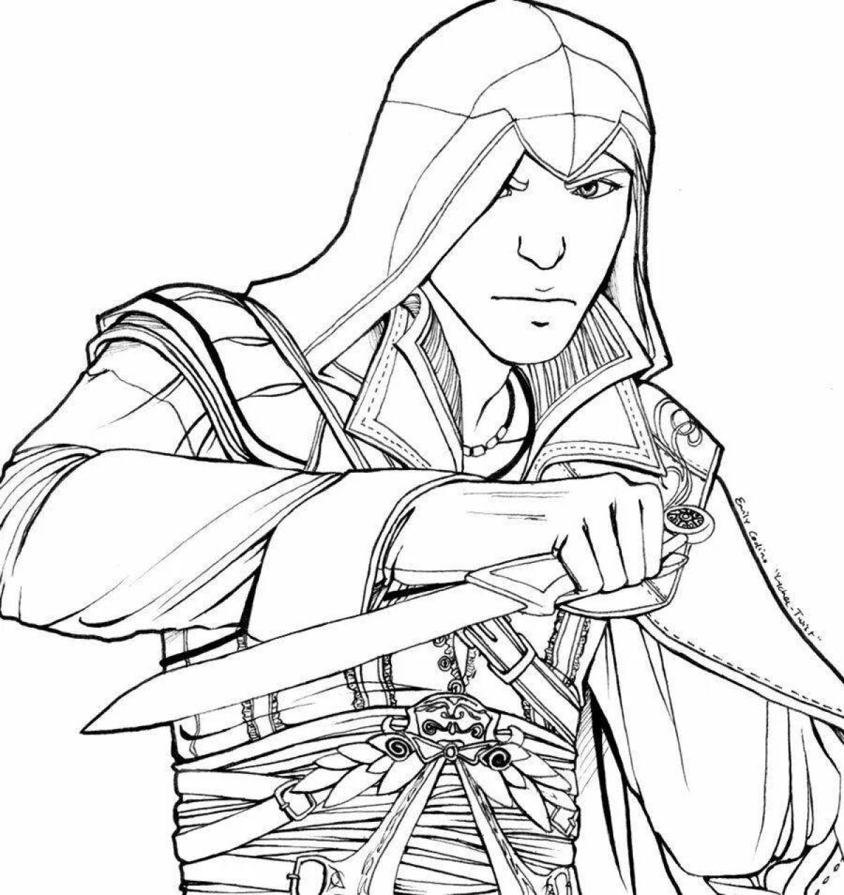 Assassin's creed majestic coloring page