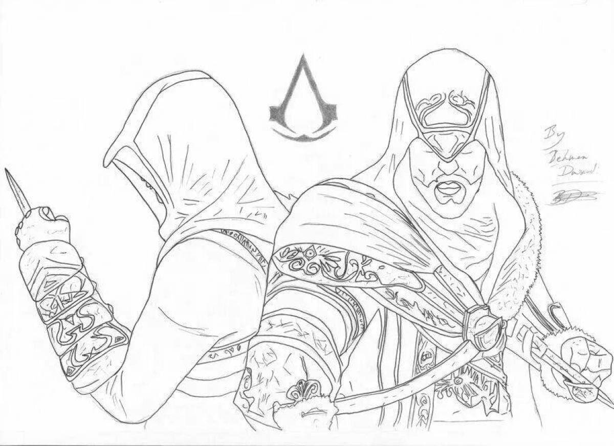 Assassin's creed bright coloring page