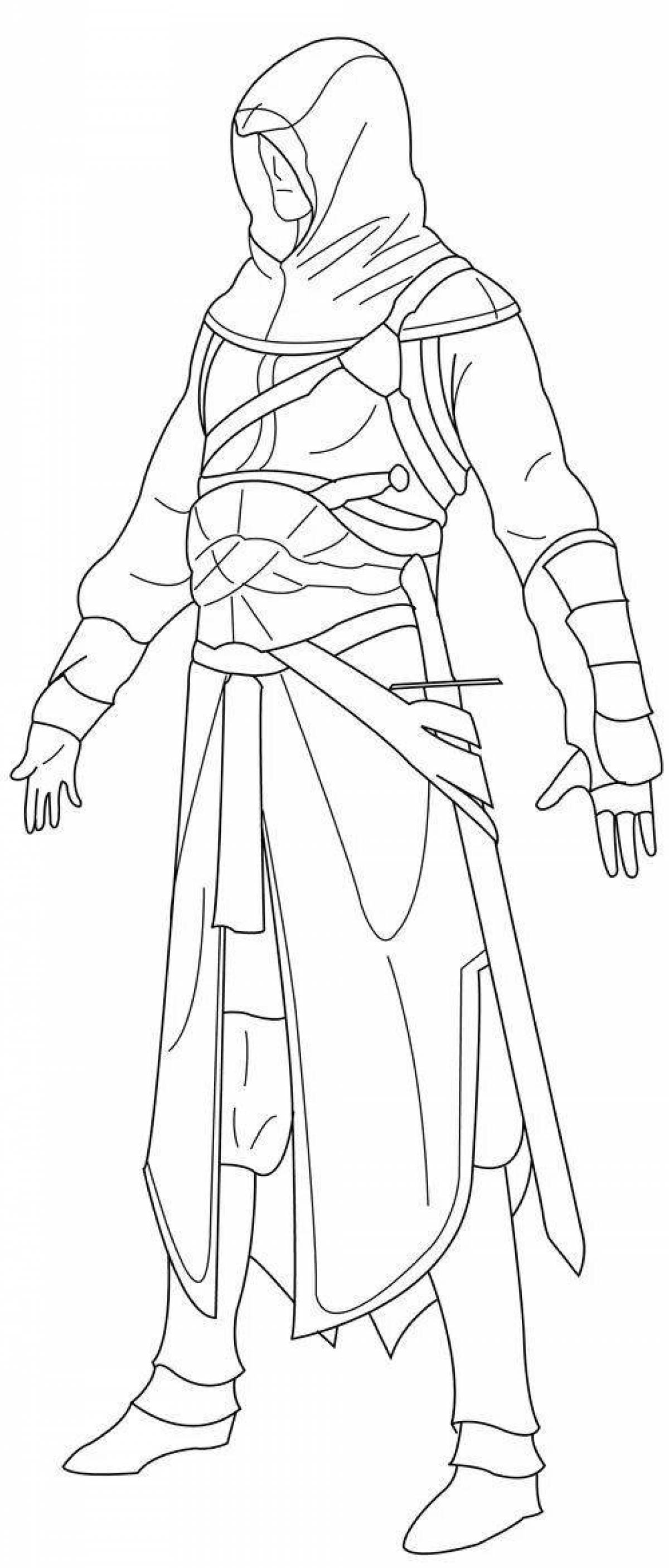 Assassin's creed coloring page bold