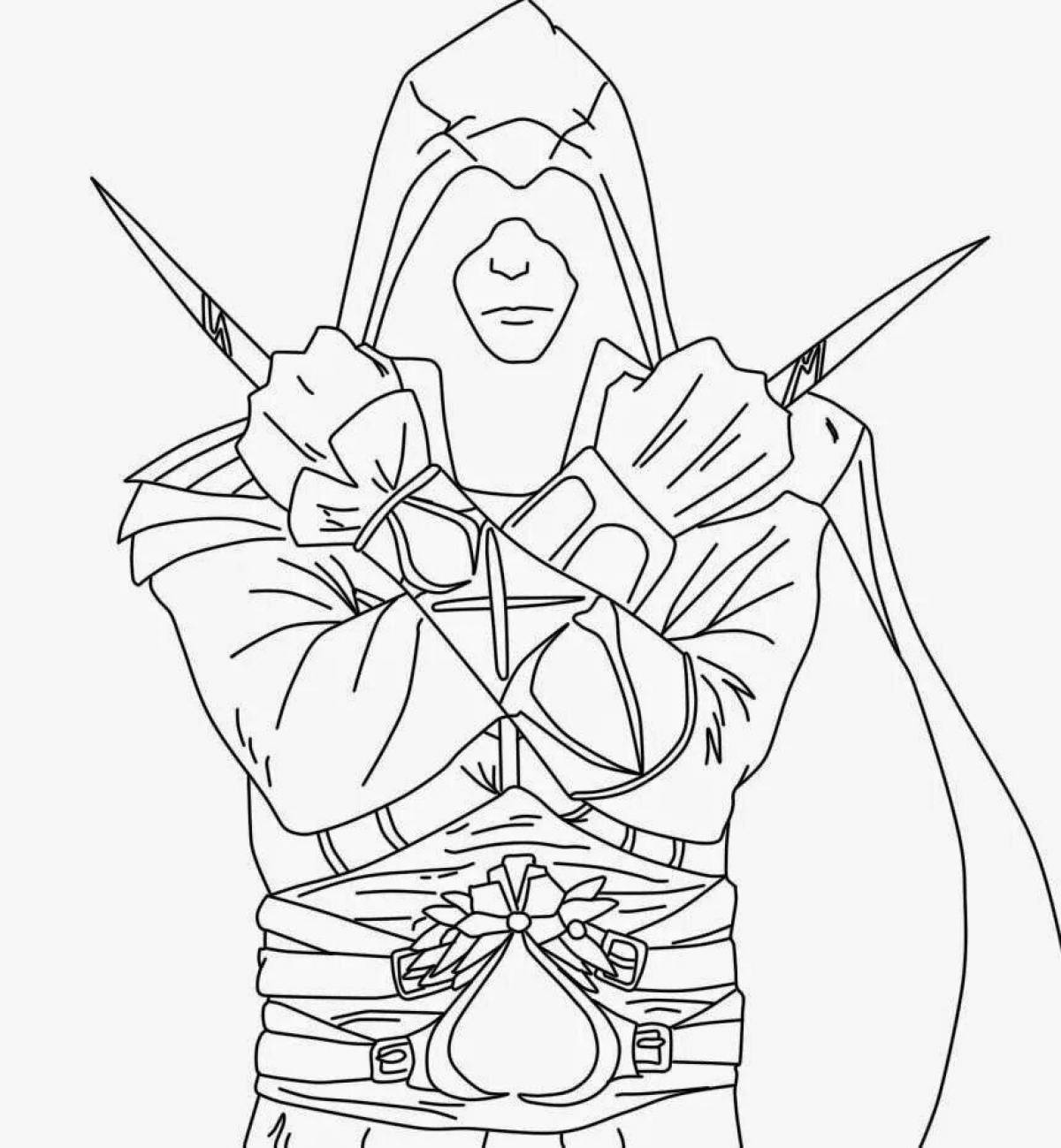 Dazzling assassin's creed coloring page
