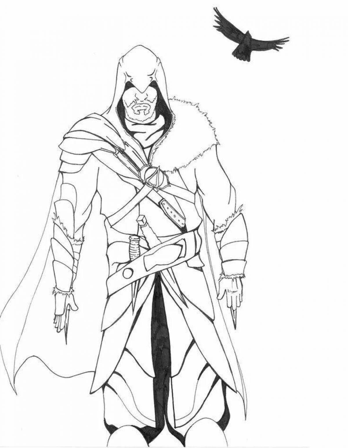 Regal assassin's creed coloring page