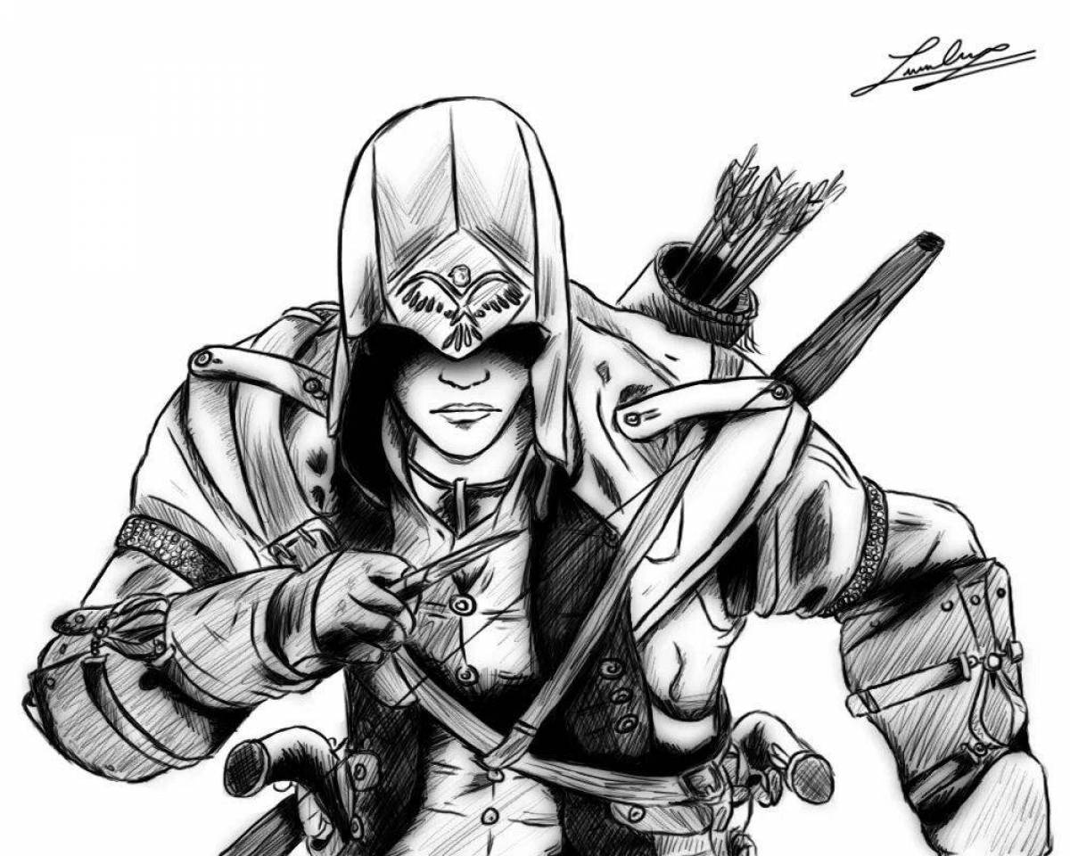 Majestic assassin's creed coloring page