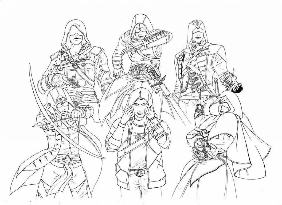 Generous assassin's creed coloring page