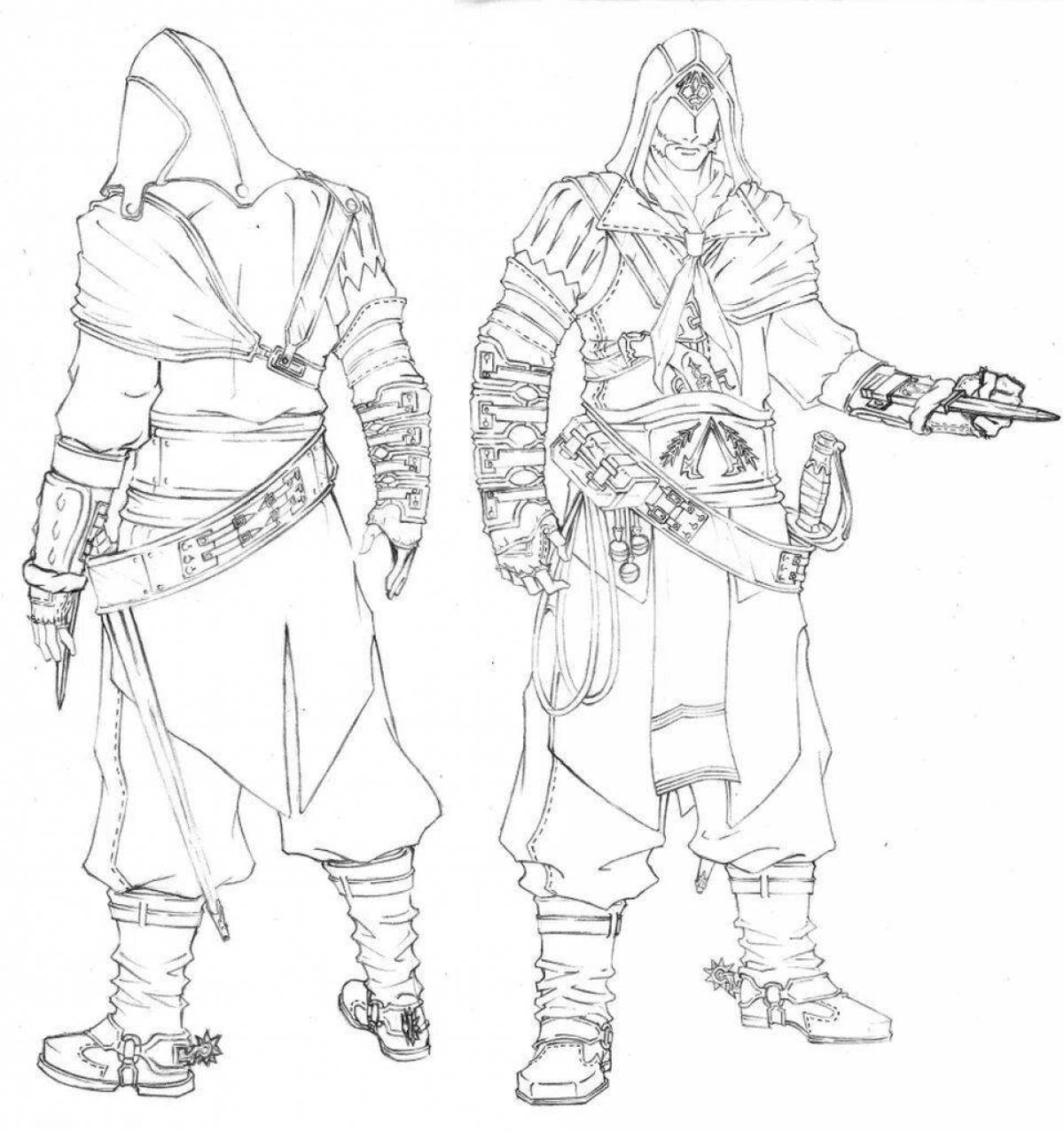 Assassin's creed luxury coloring page