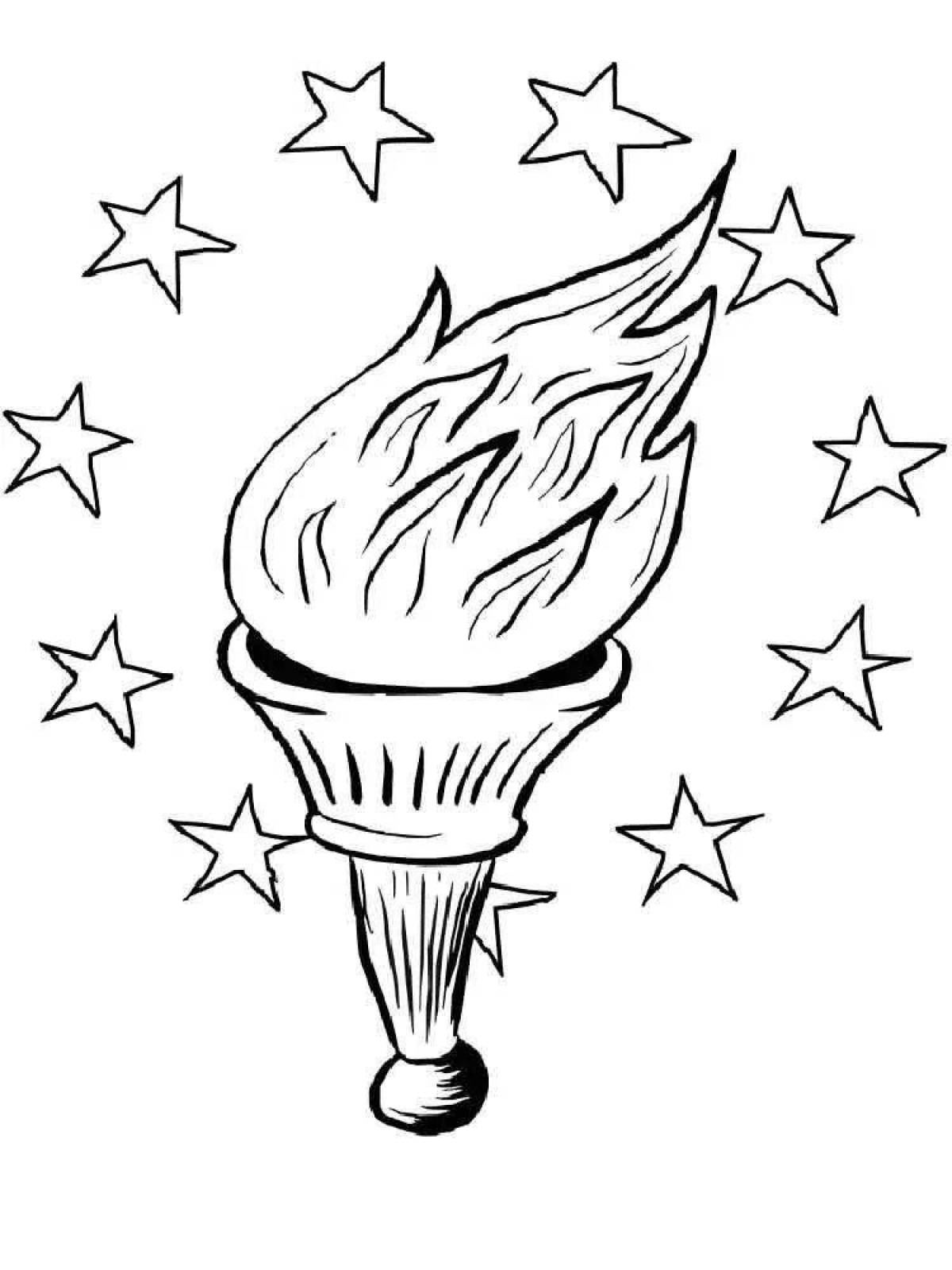 Olympic fire flaming coloring page