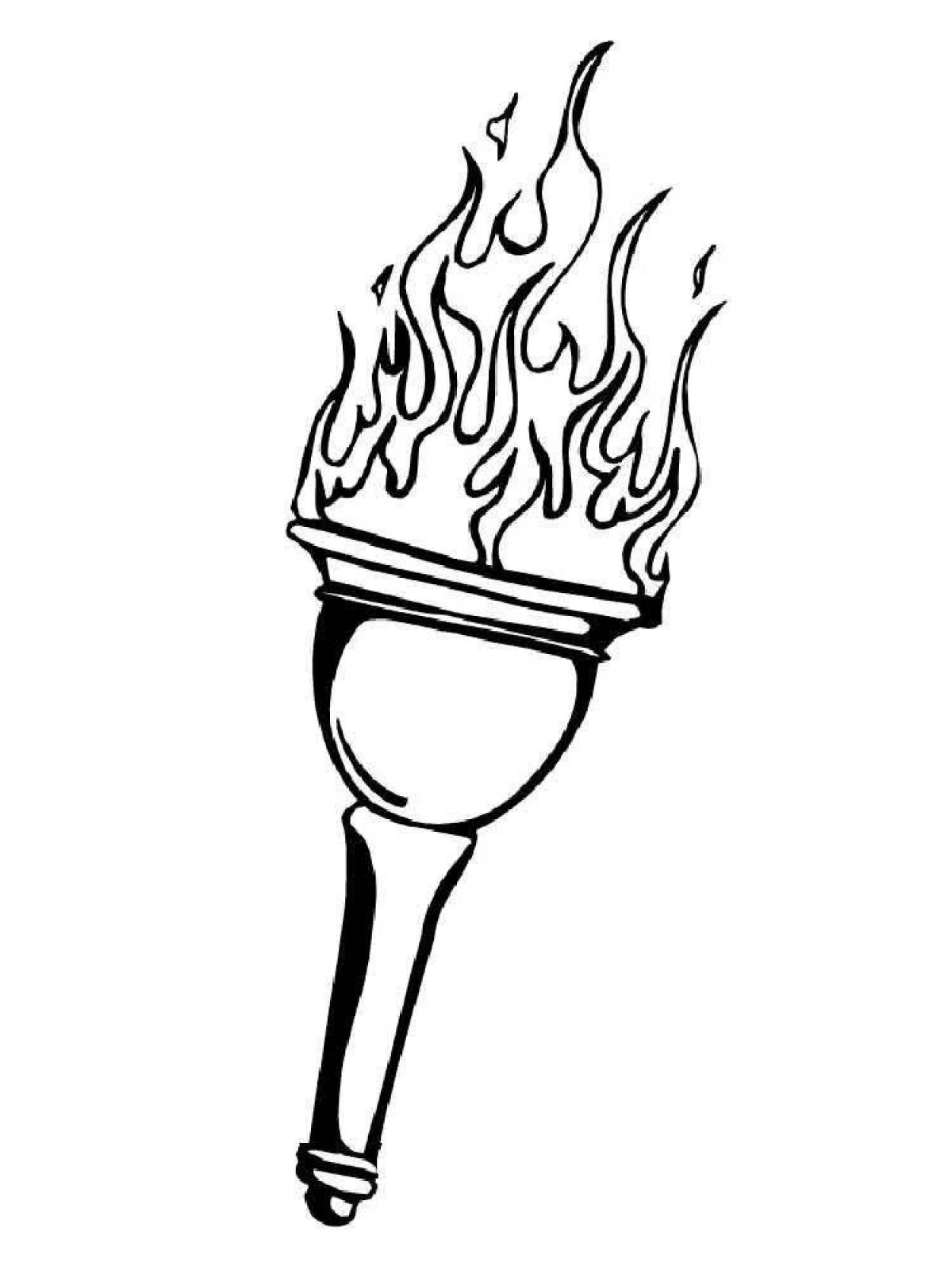 Flickering olympic flame coloring page