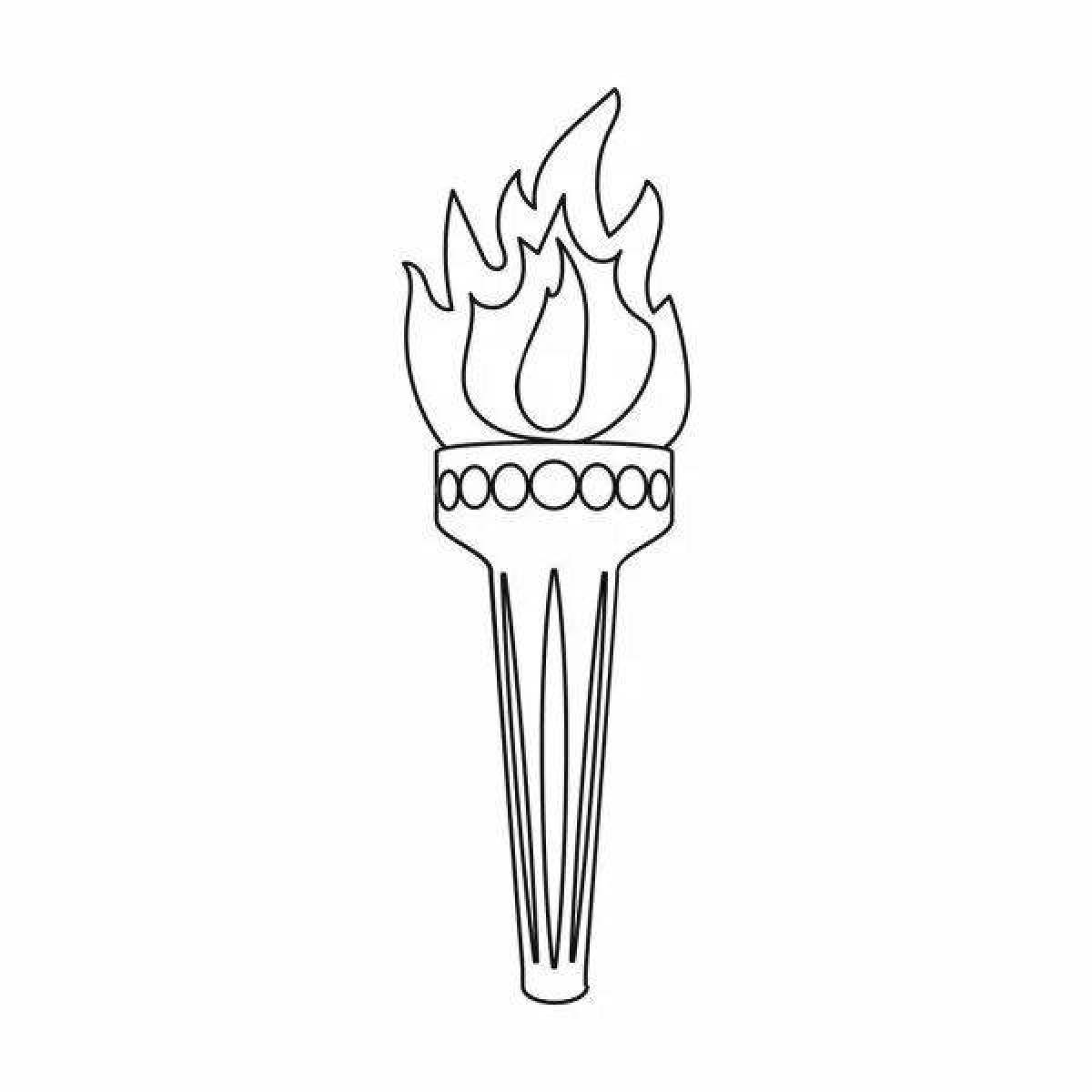 Majestic olympic flame coloring page
