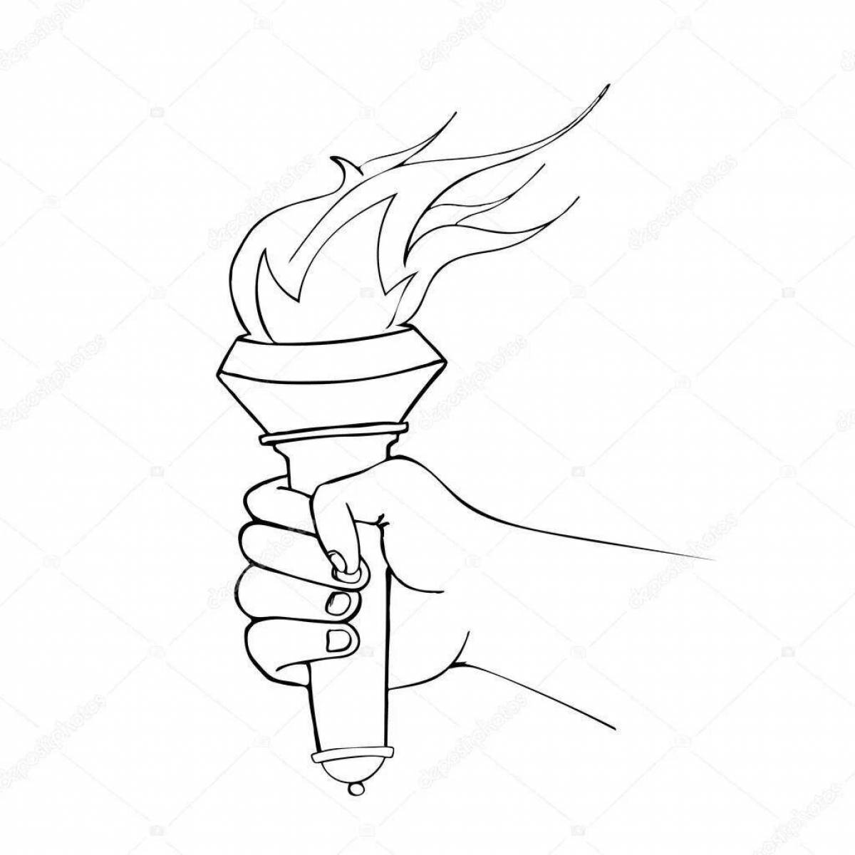 Coloring page magnificent olympic flame