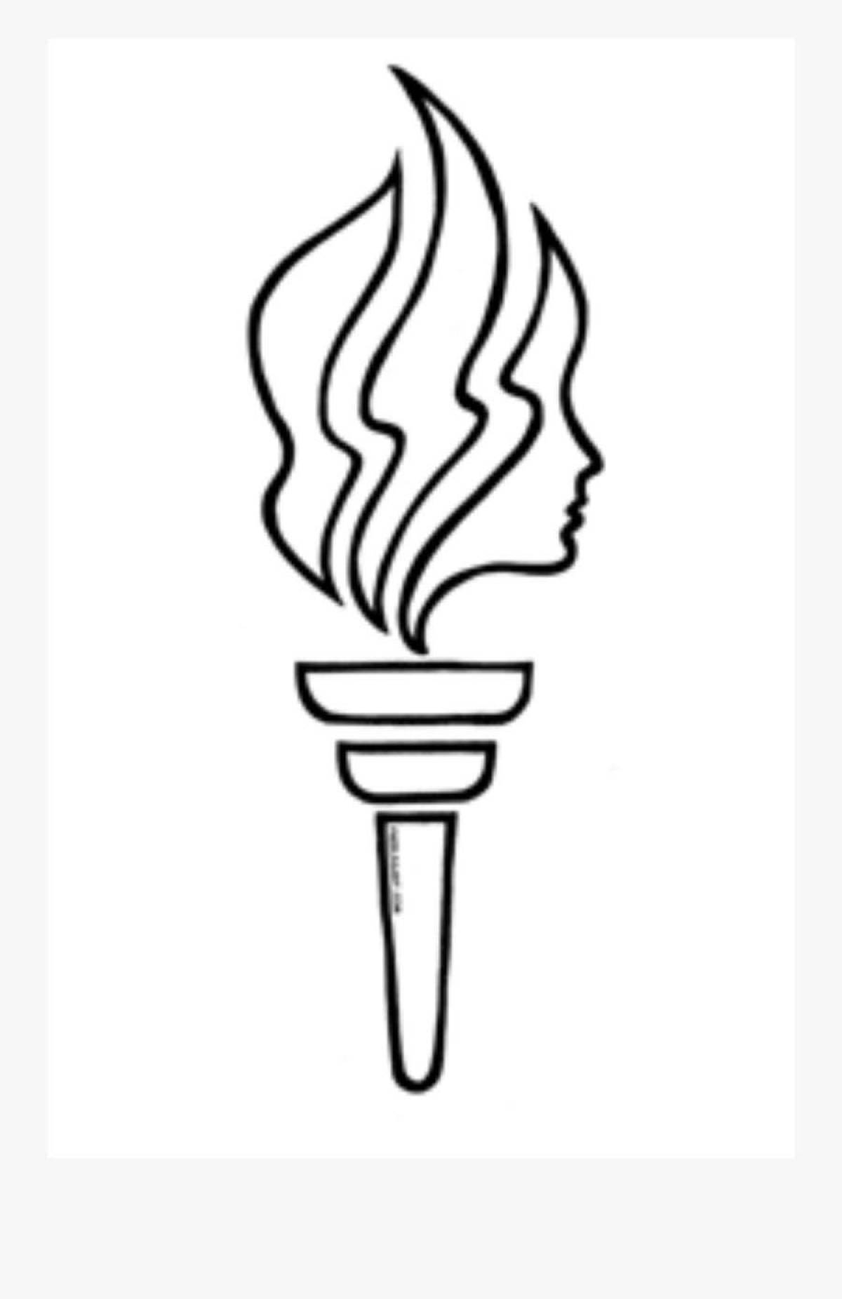Coloring page blinding olympic flame