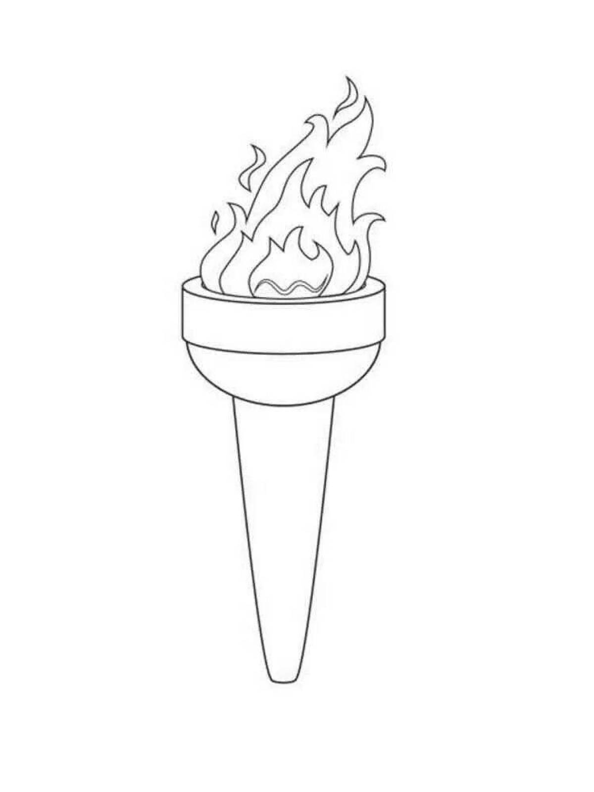 Coloring book incendiary olympic flame