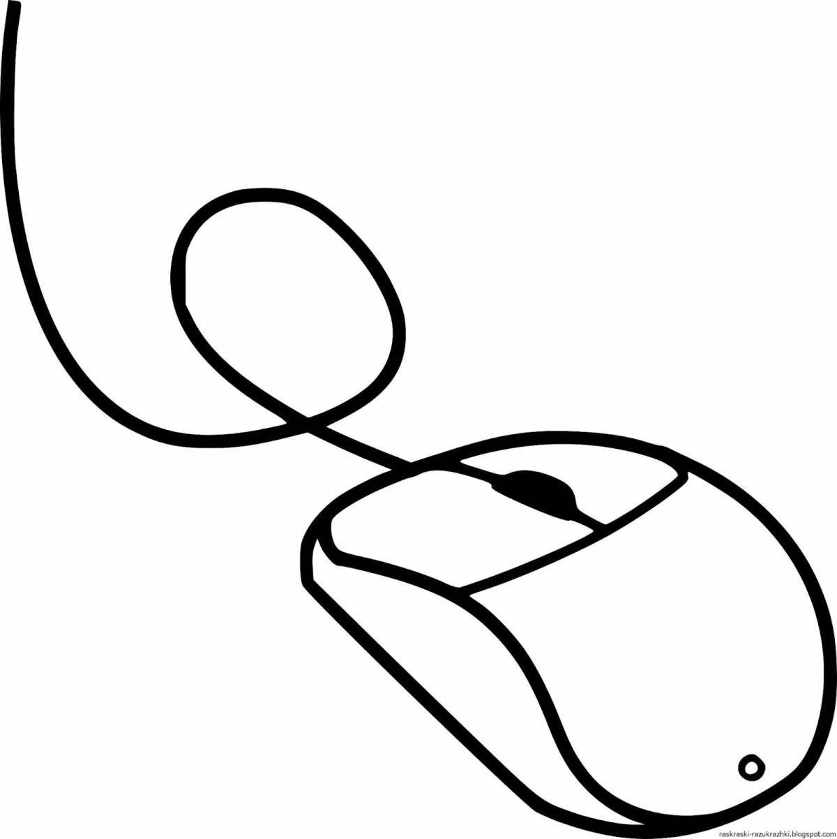 Bright computer mouse coloring book