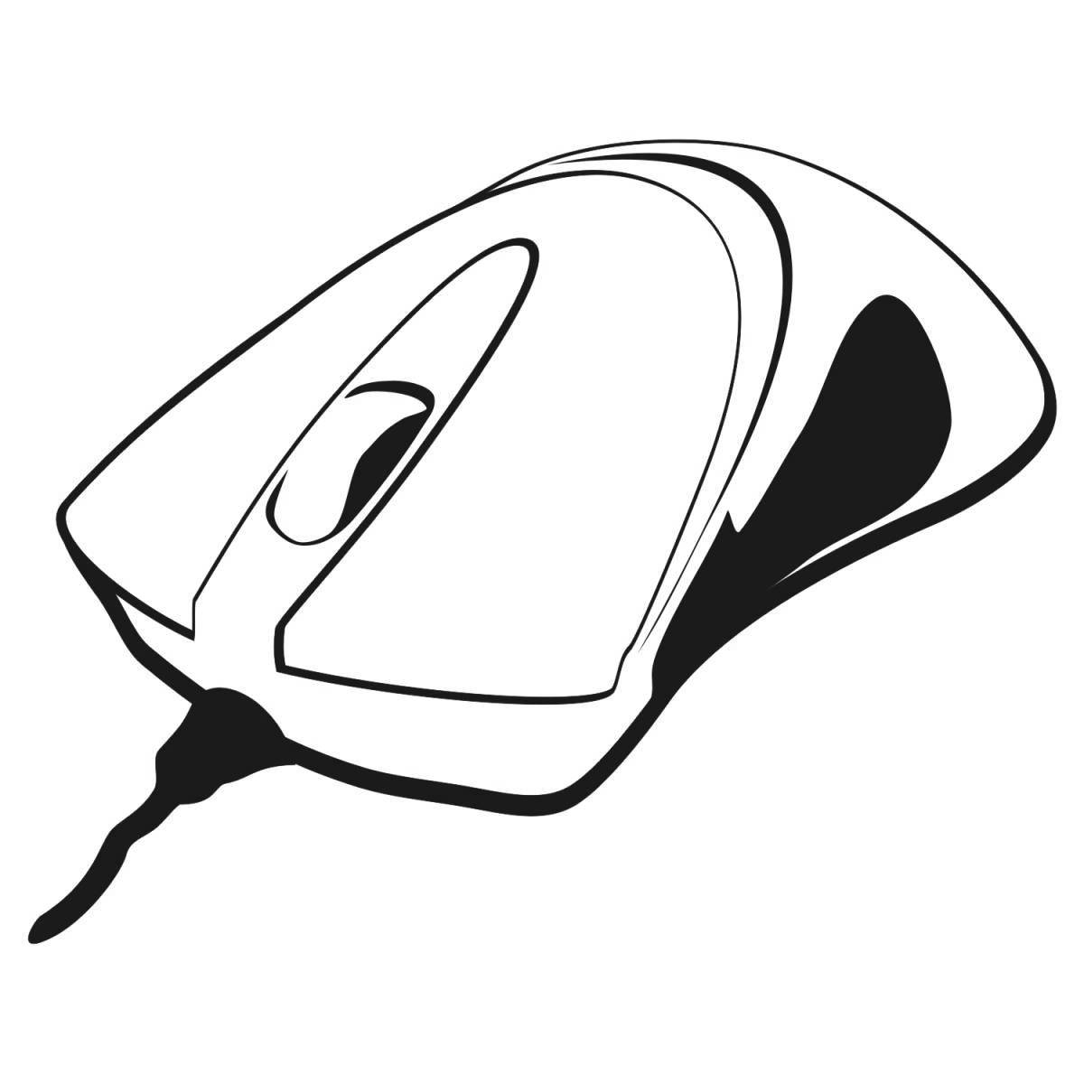 Playful computer mouse coloring page
