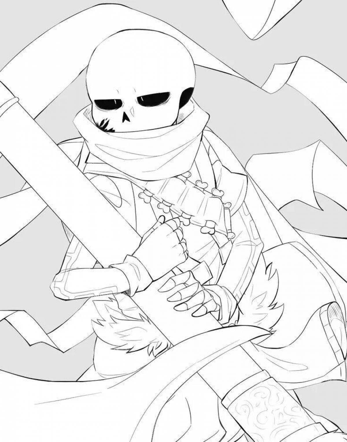 Awesome ink sans coloring pages