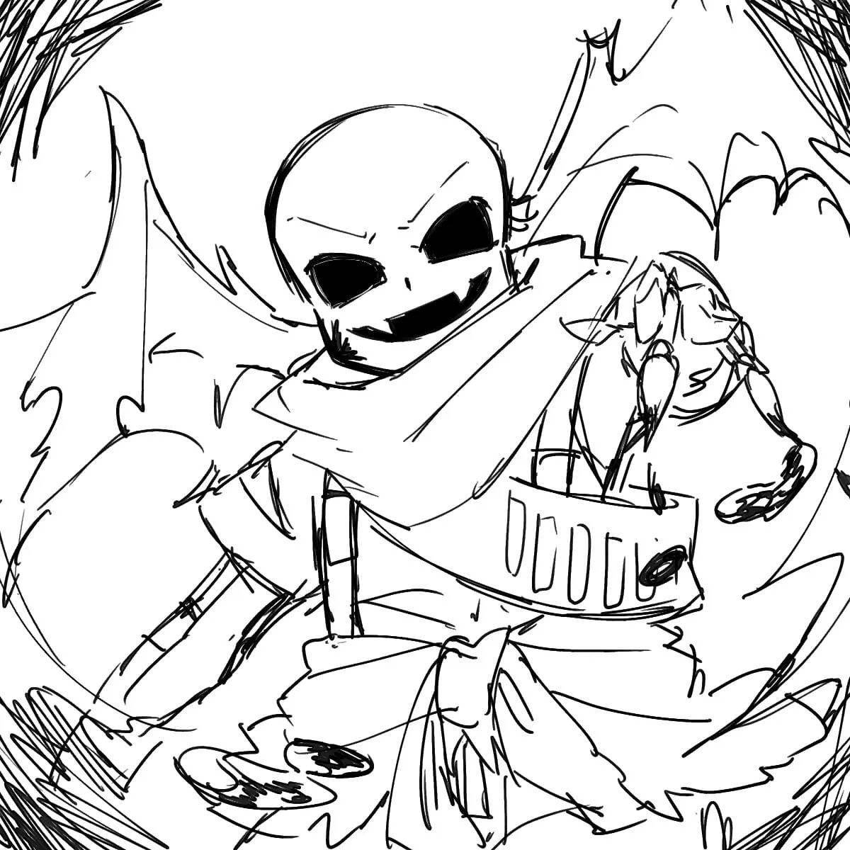 Amazing ink sans coloring page