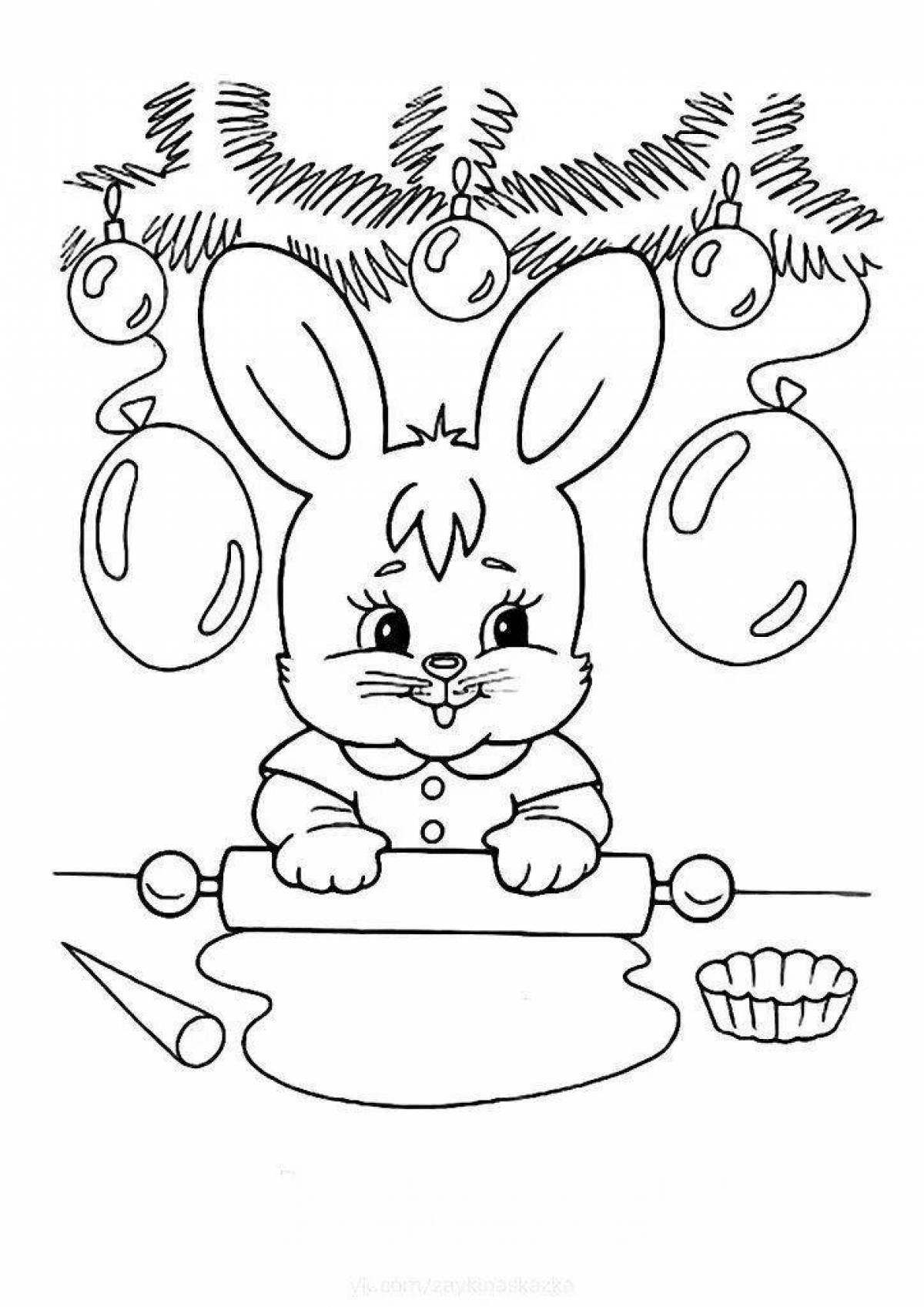 Coloring book bizarre year of the hare