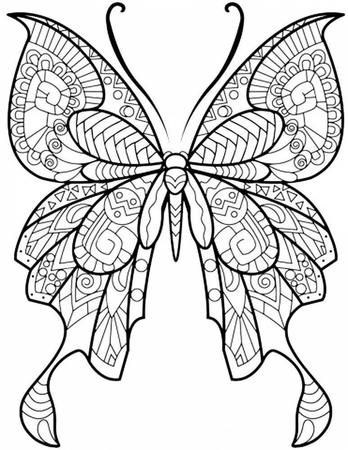 Exotic butterfly coloring page