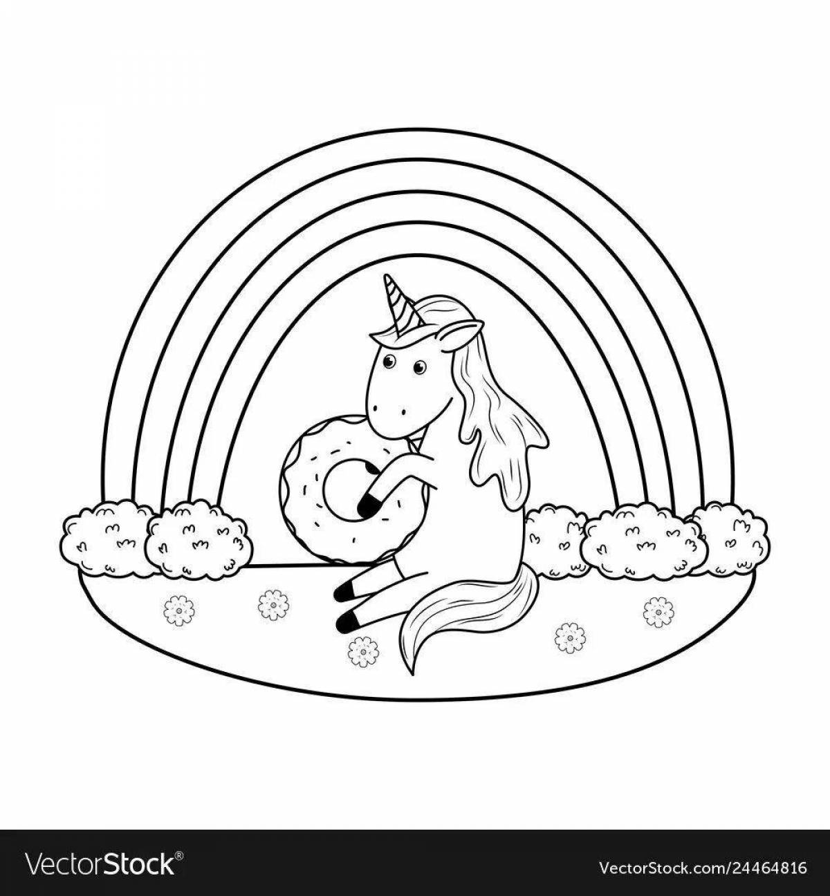 Glorious coloring unicorn donut