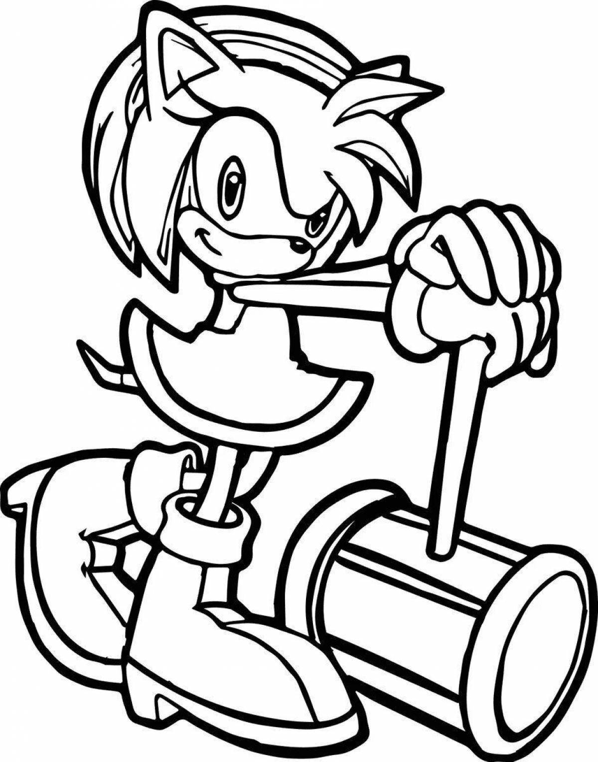 Colorful sonic girl coloring book