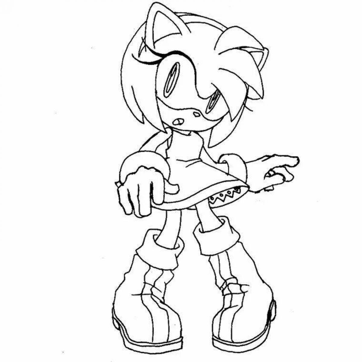 Bright coloring sonic girl