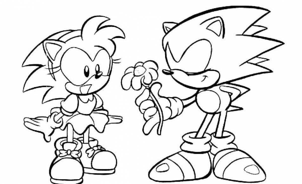 Animated sonic girl coloring book