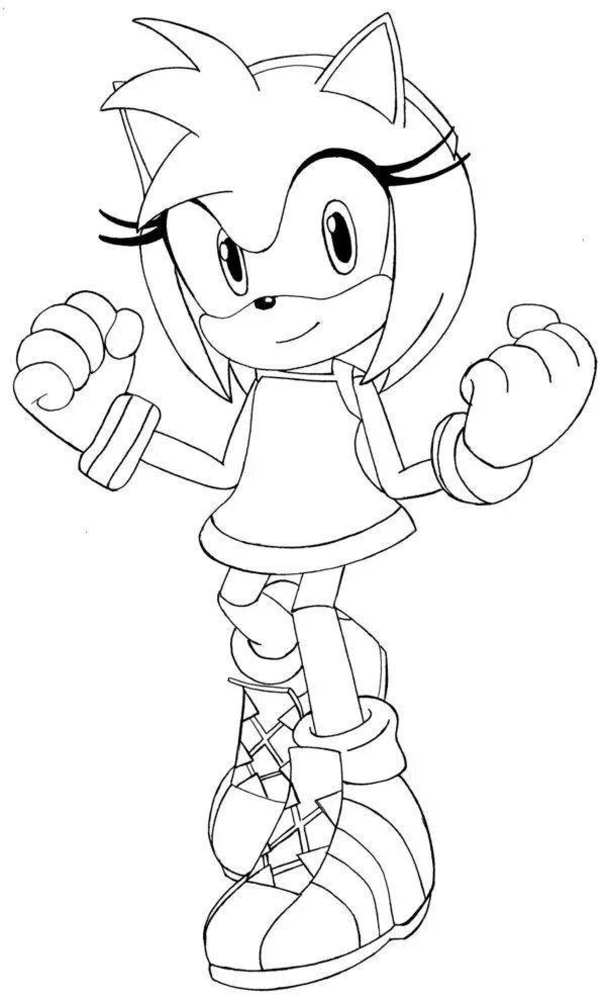 Animated sonic girl coloring book
