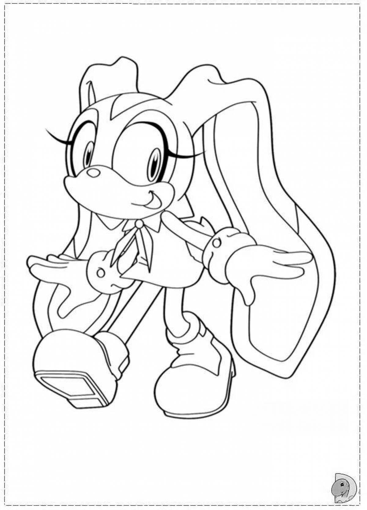 Sonic girl jubilant coloring book