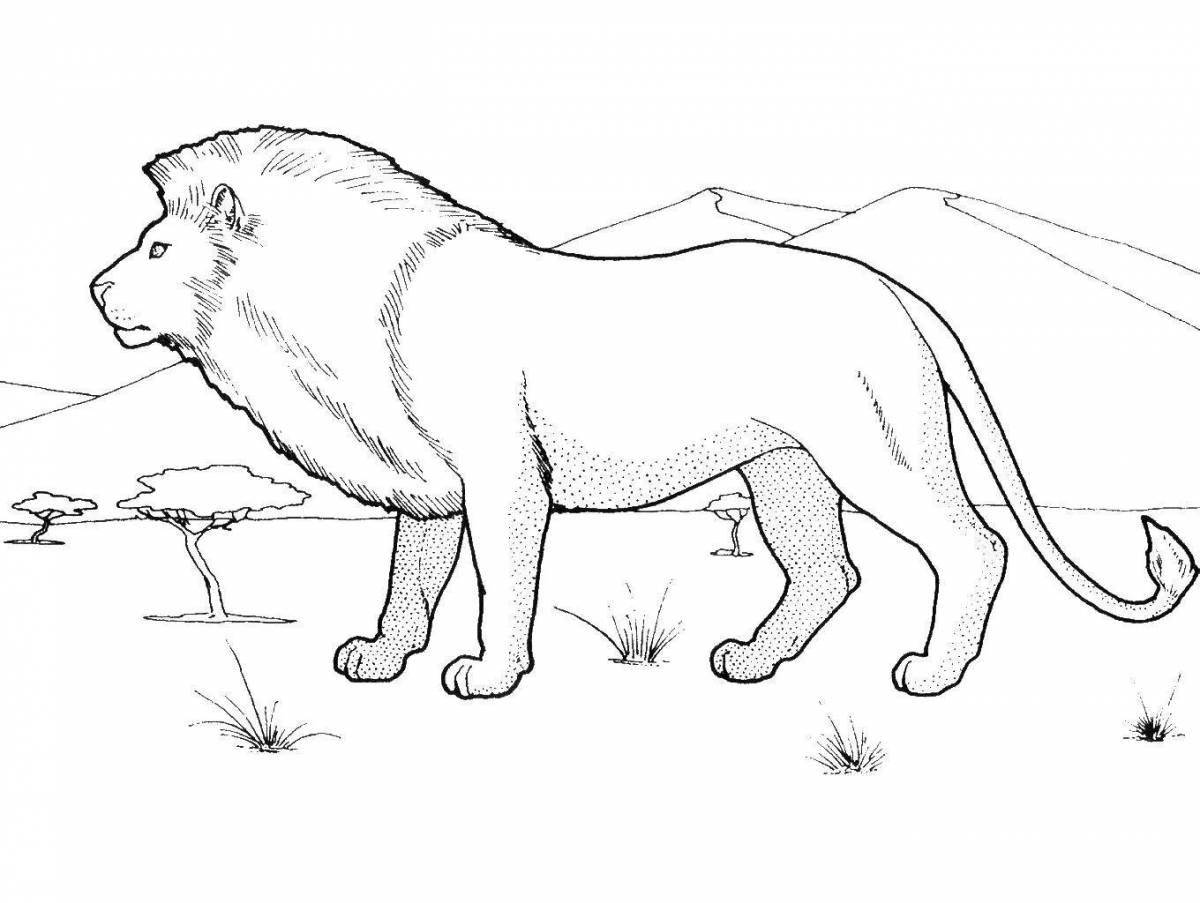 Coloring pages magnificent animals of the savannah