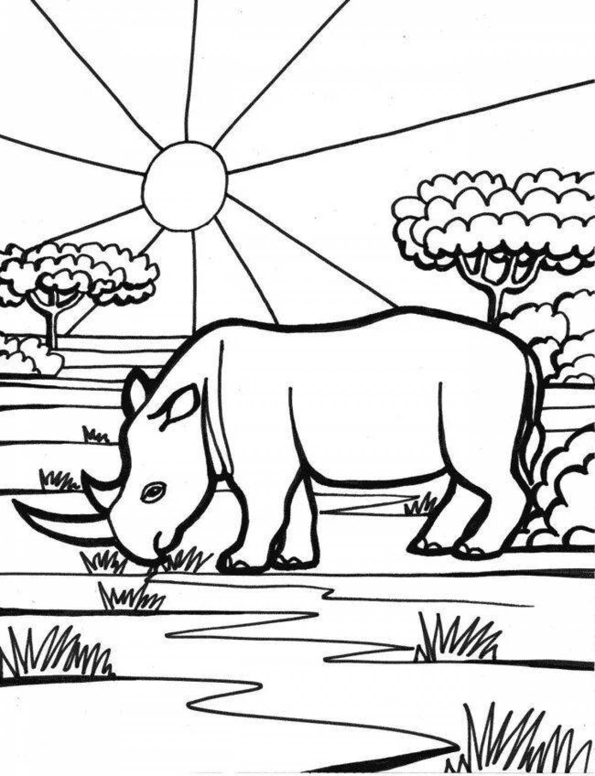 Photo Shiny savannah animal coloring page