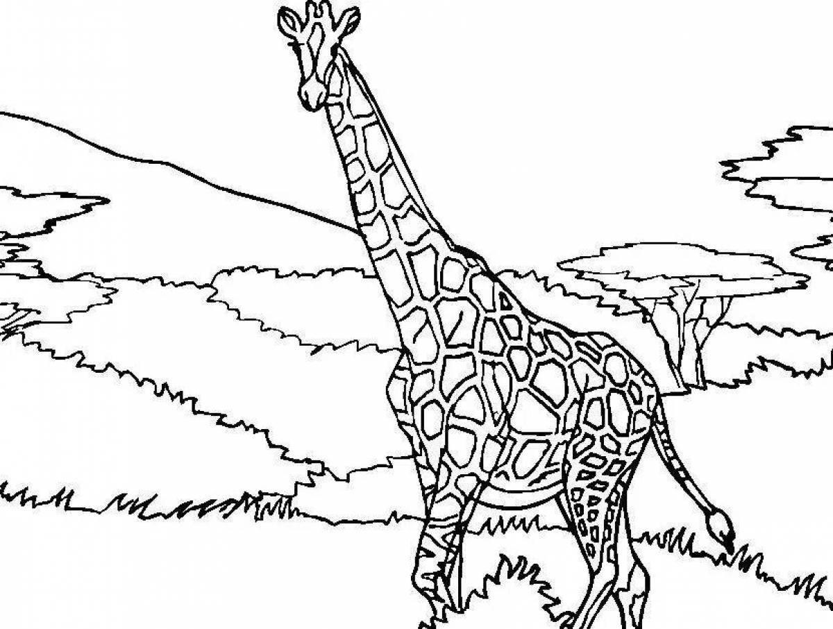 Coloring page generous animals of the savannah