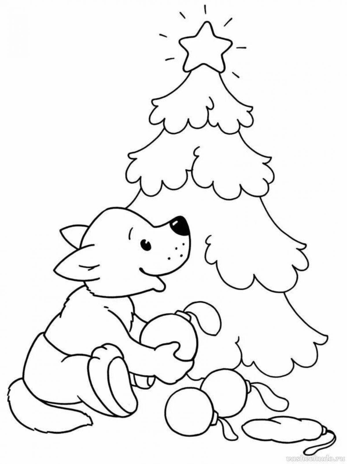 Awesome wolf Christmas coloring book