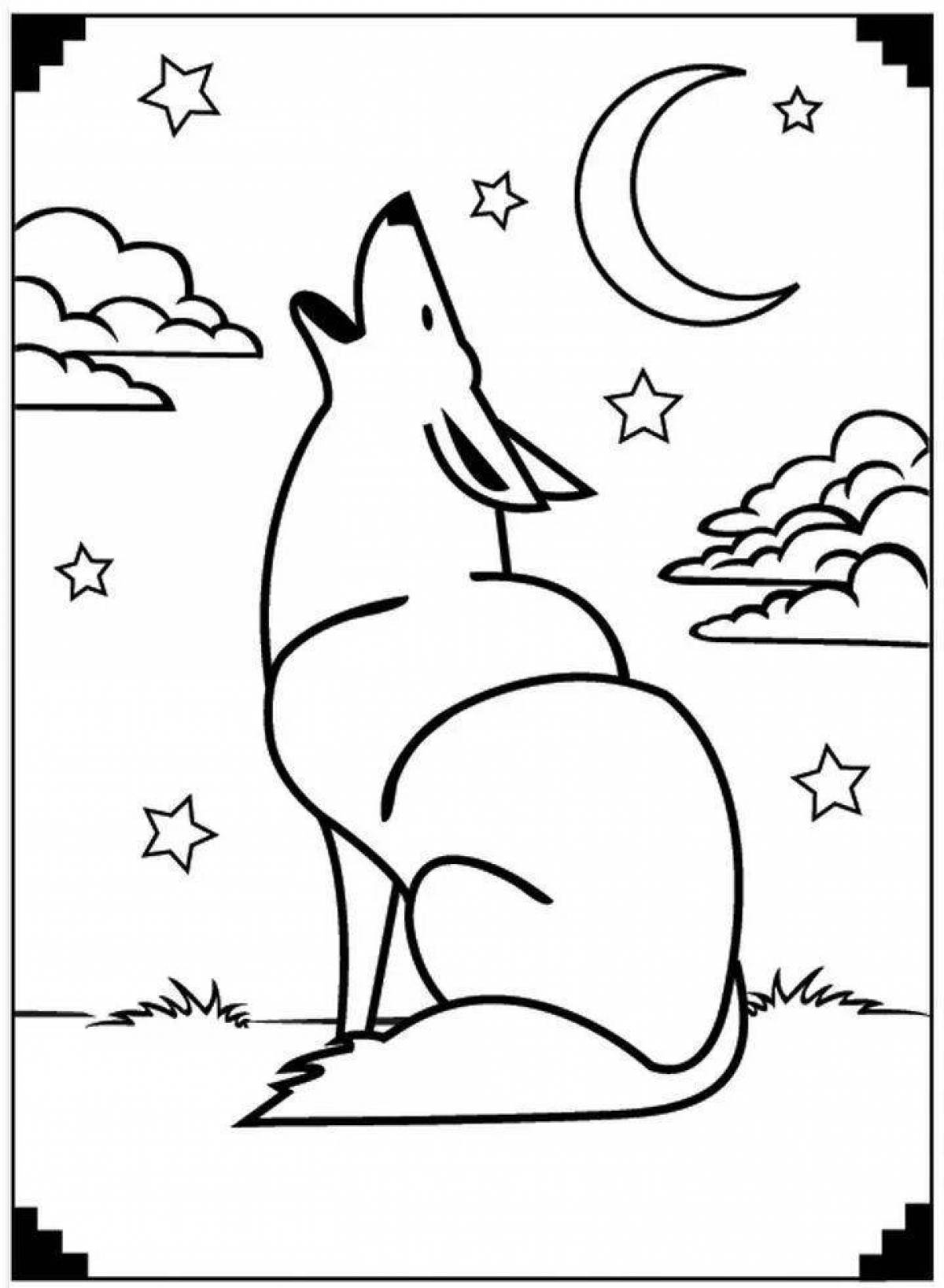 Fabulous Christmas wolf coloring book