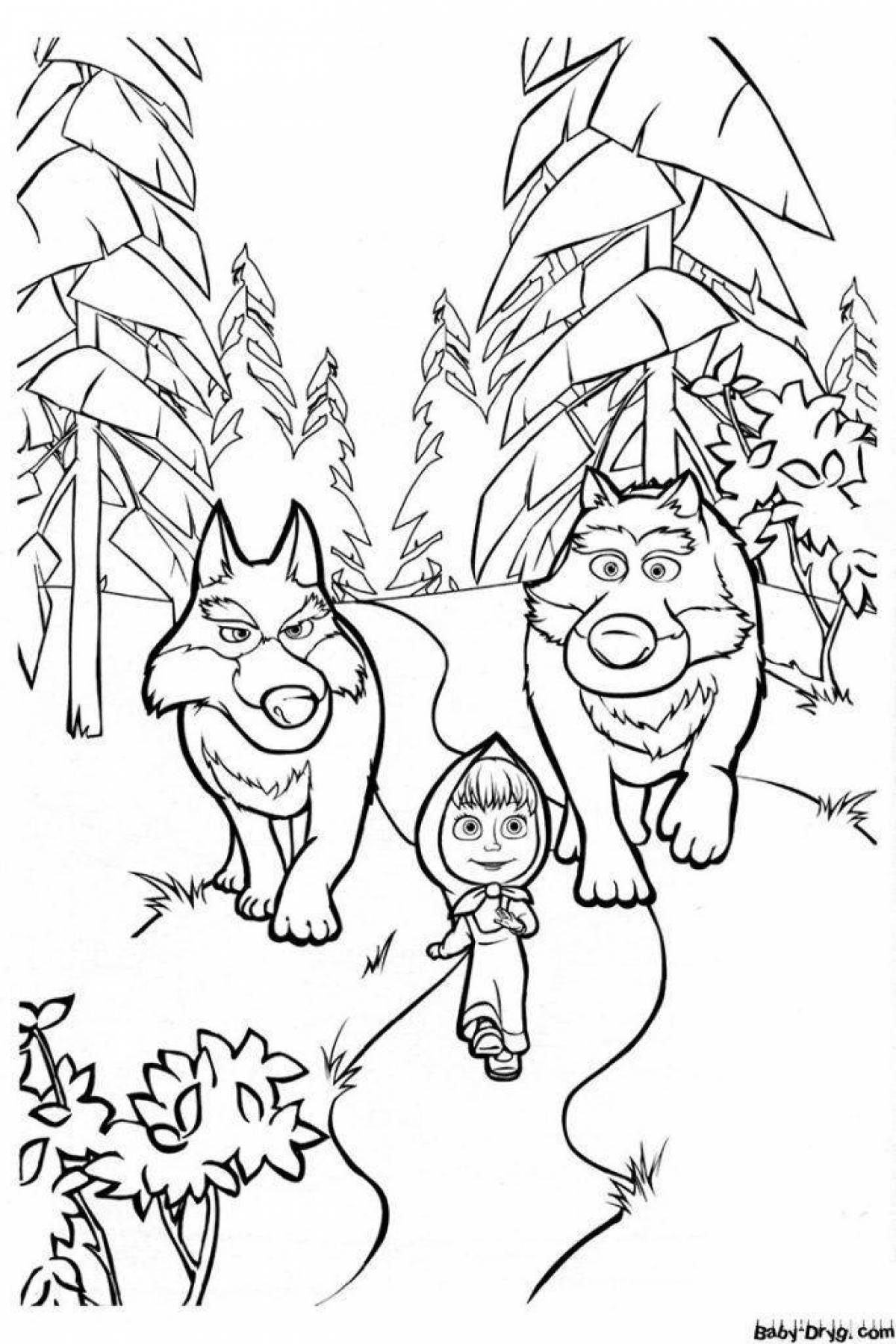 Rampant Christmas wolf coloring page