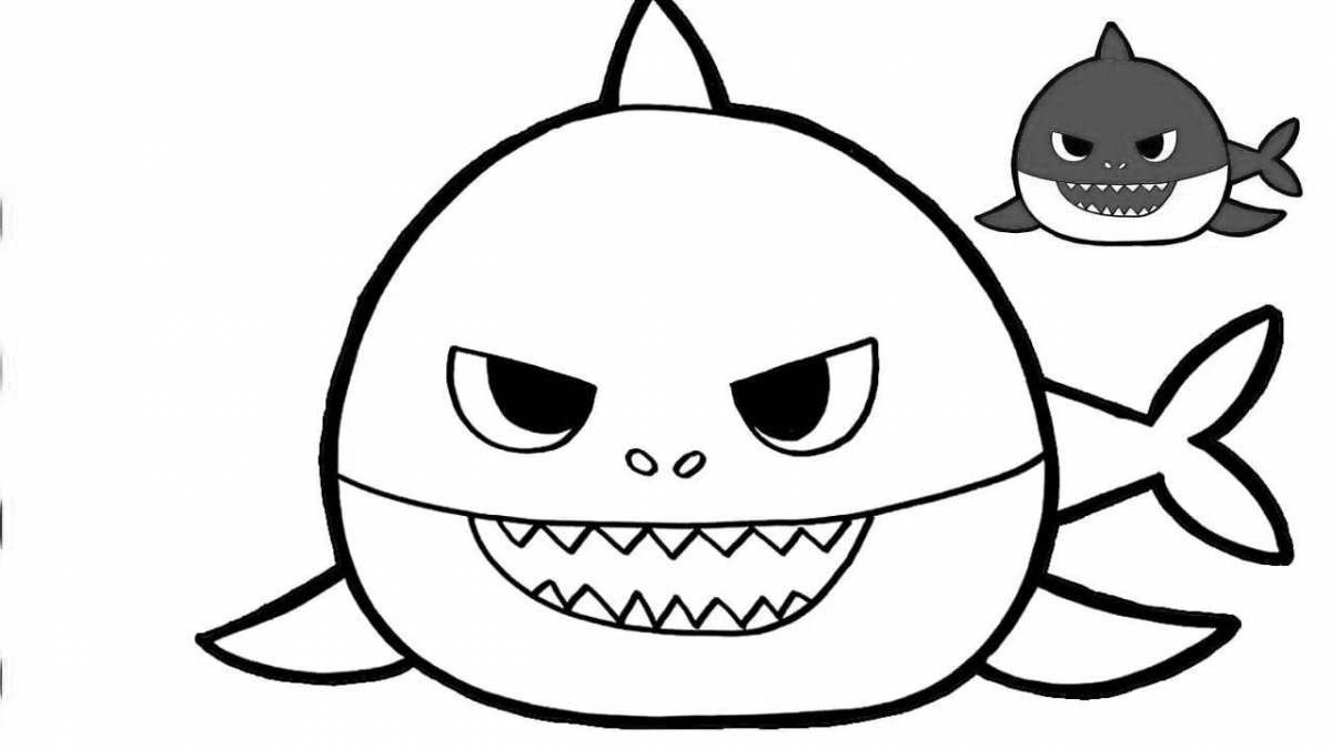 Attractive shark coloring page
