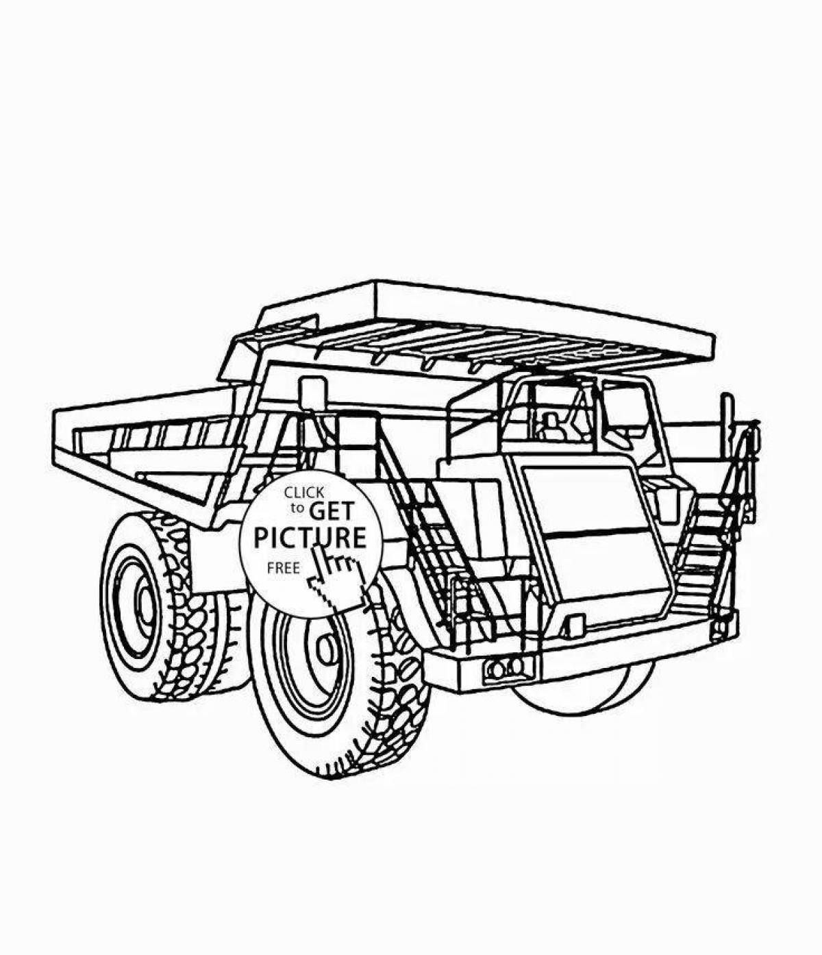 Amazing dump truck coloring page
