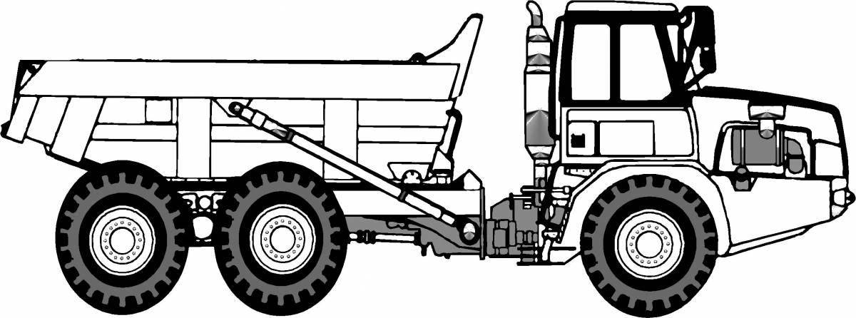 Incredible dump truck coloring page